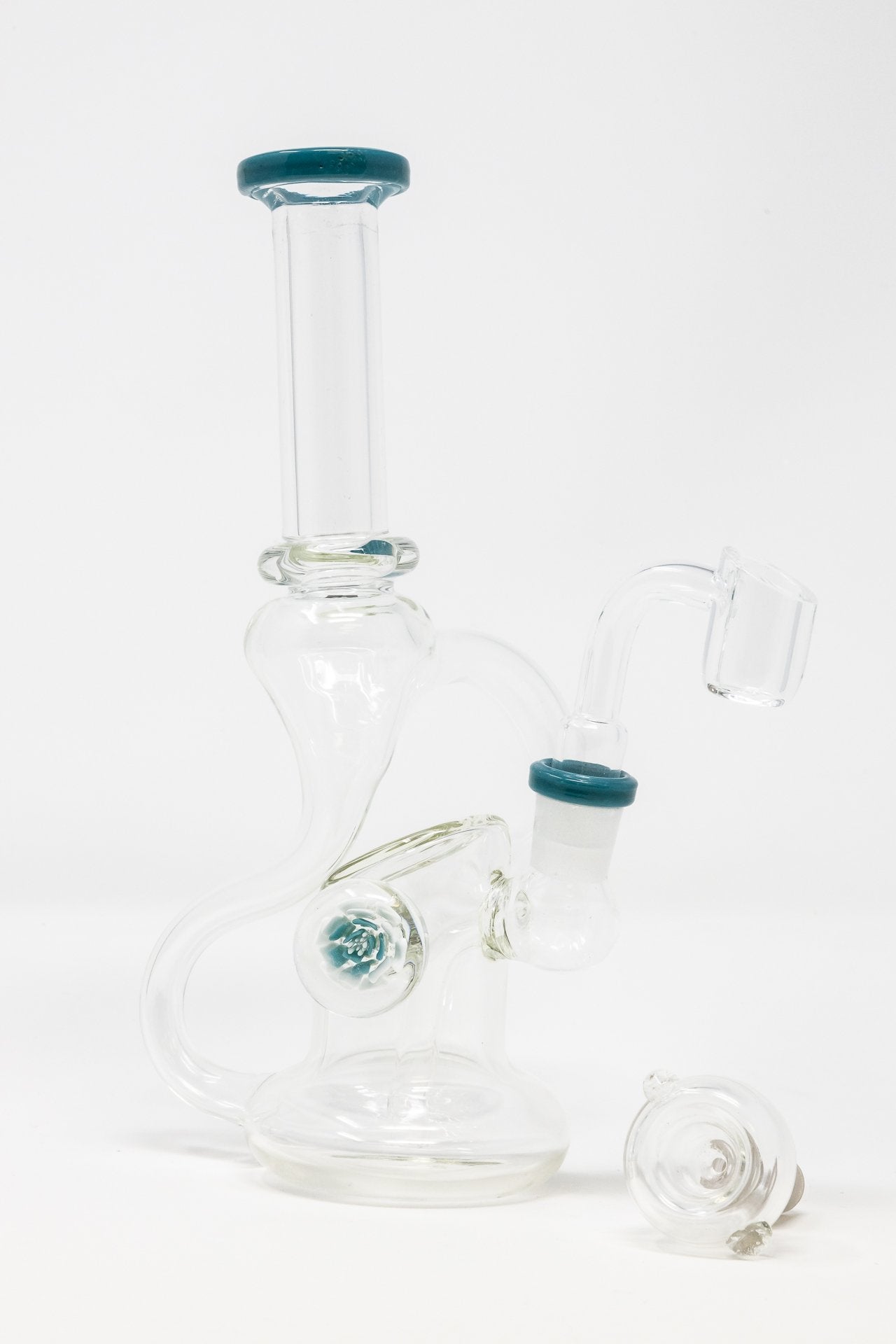 6" Teal Tip Recycler Dab Rig
