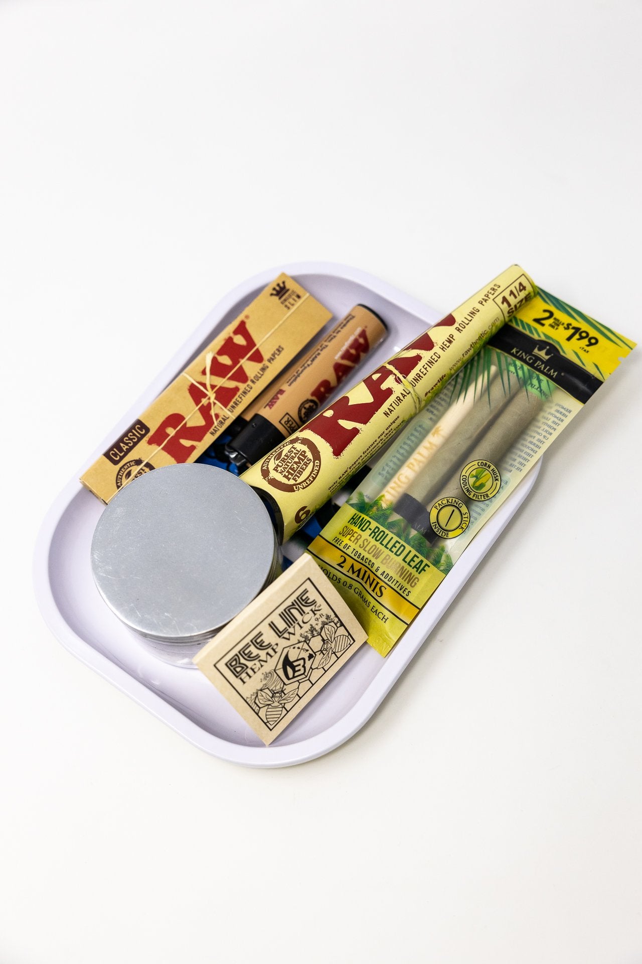 Gray Stoned Genie Rolling Tray Combo Set