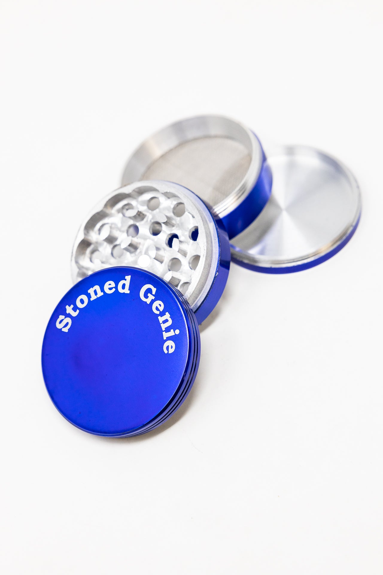 4-Piece Herb SG Blue Magnetic Metal Grinder w/ Sharp Teeth