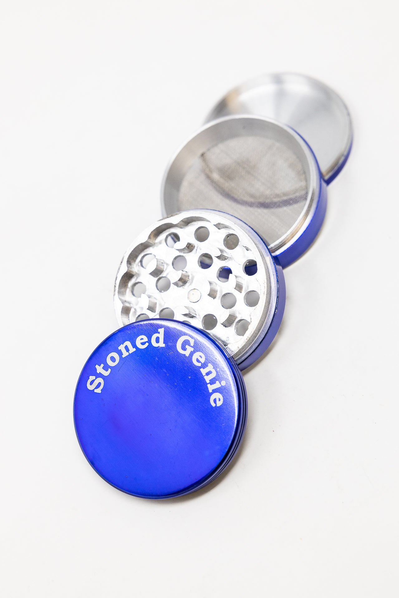 4-Piece Herb SG Blue Magnetic Metal Grinder w/ Sharp Teeth