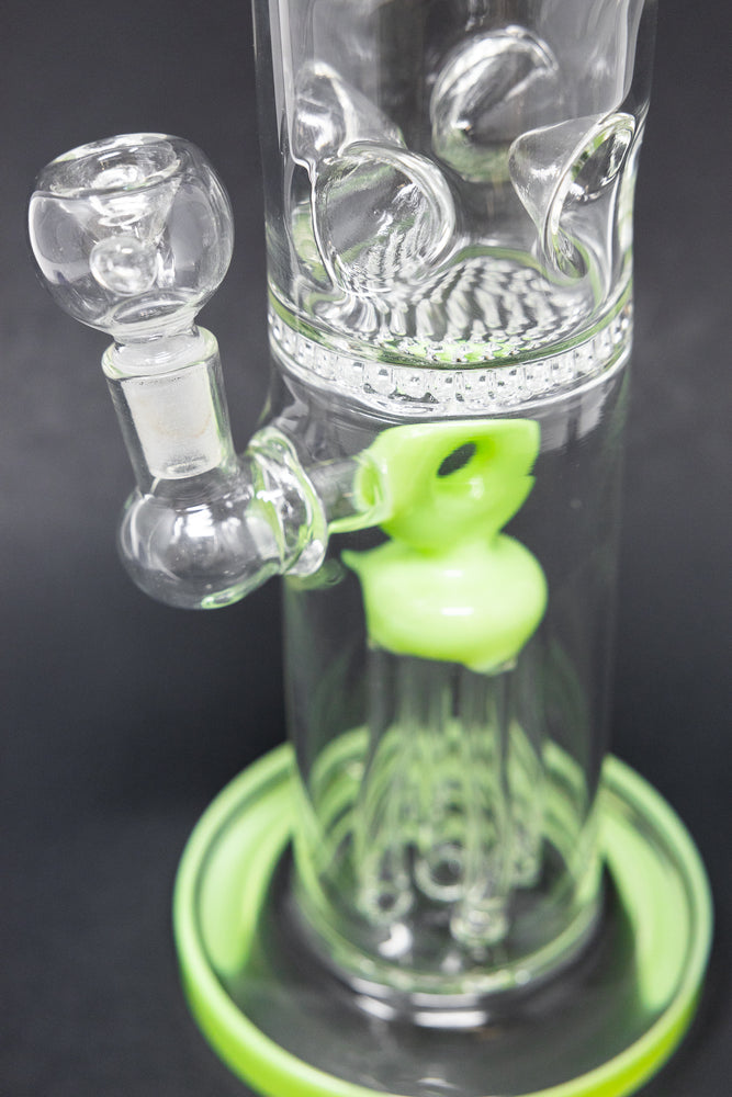 16" Slime Green Jellyfish Honeycomb Bong