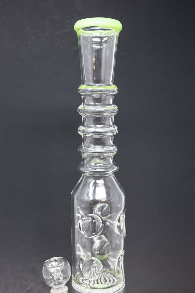 16" Slime Green Jellyfish Honeycomb Bong