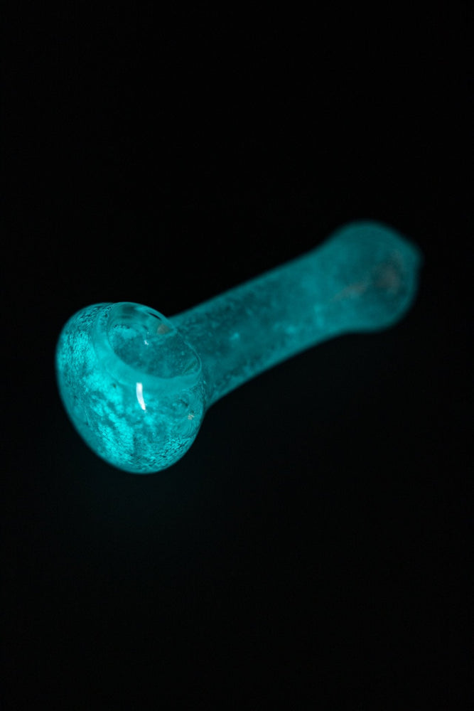 4" Glow in the Dark Spoon Glass Hand Pipe