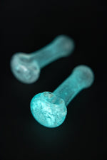 Slate Gray 4" Glow in the Dark Spoon Glass Hand Pipe StonedGenie.com Glass Pipes