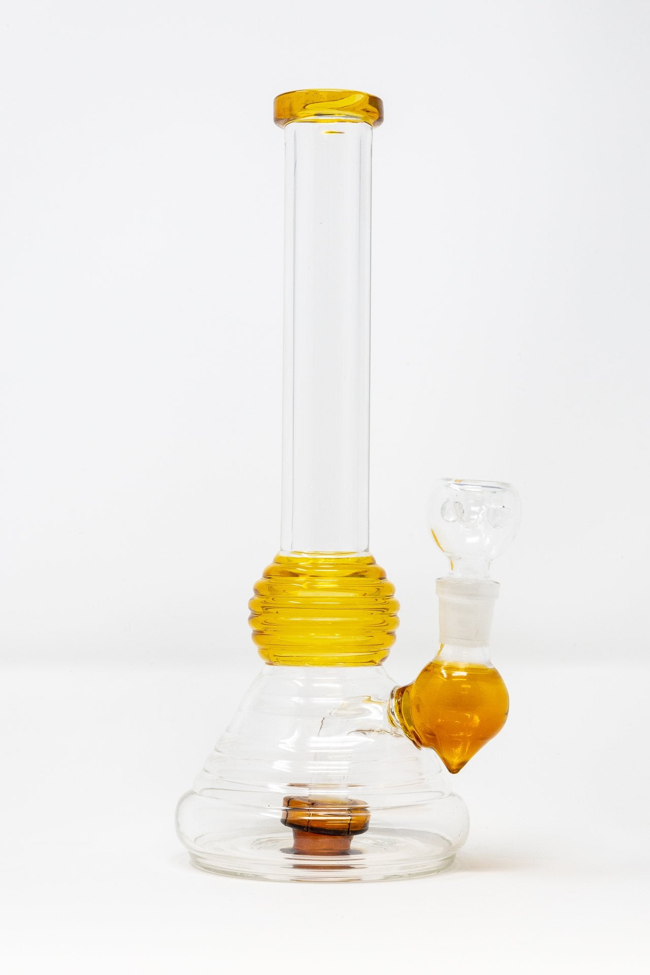 Gold 10” Amber Multi Ring Bong StonedGenie.com Bong