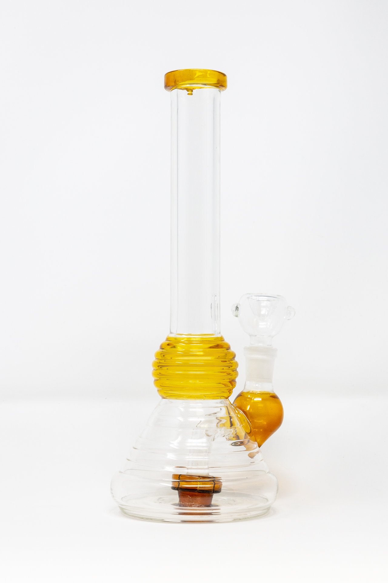 Gold 10” Amber Multi Ring Bong StonedGenie.com Bong