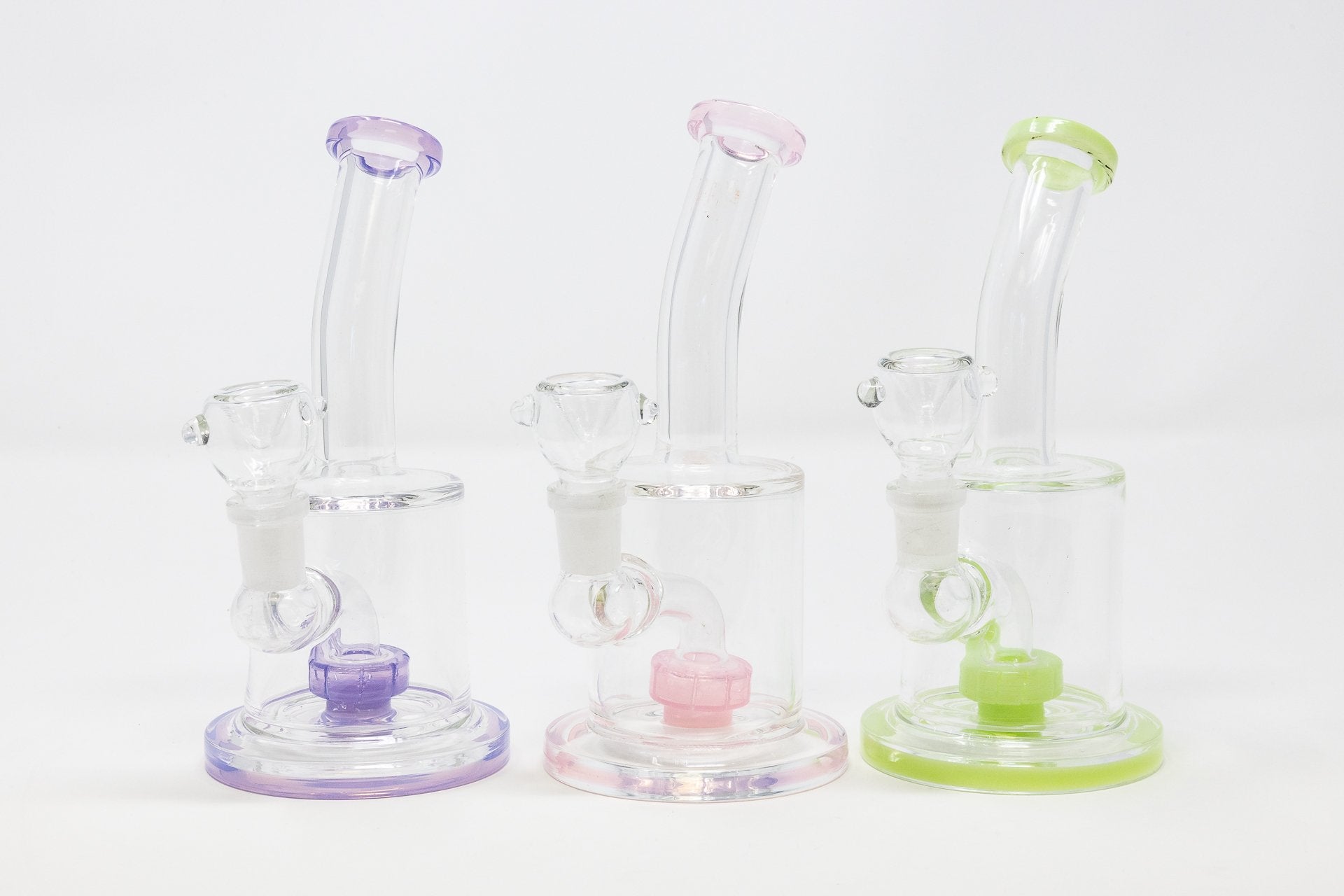 Lavender 6" Flat Base Shower Bend Dab Rig StonedGenie.com Dab rig