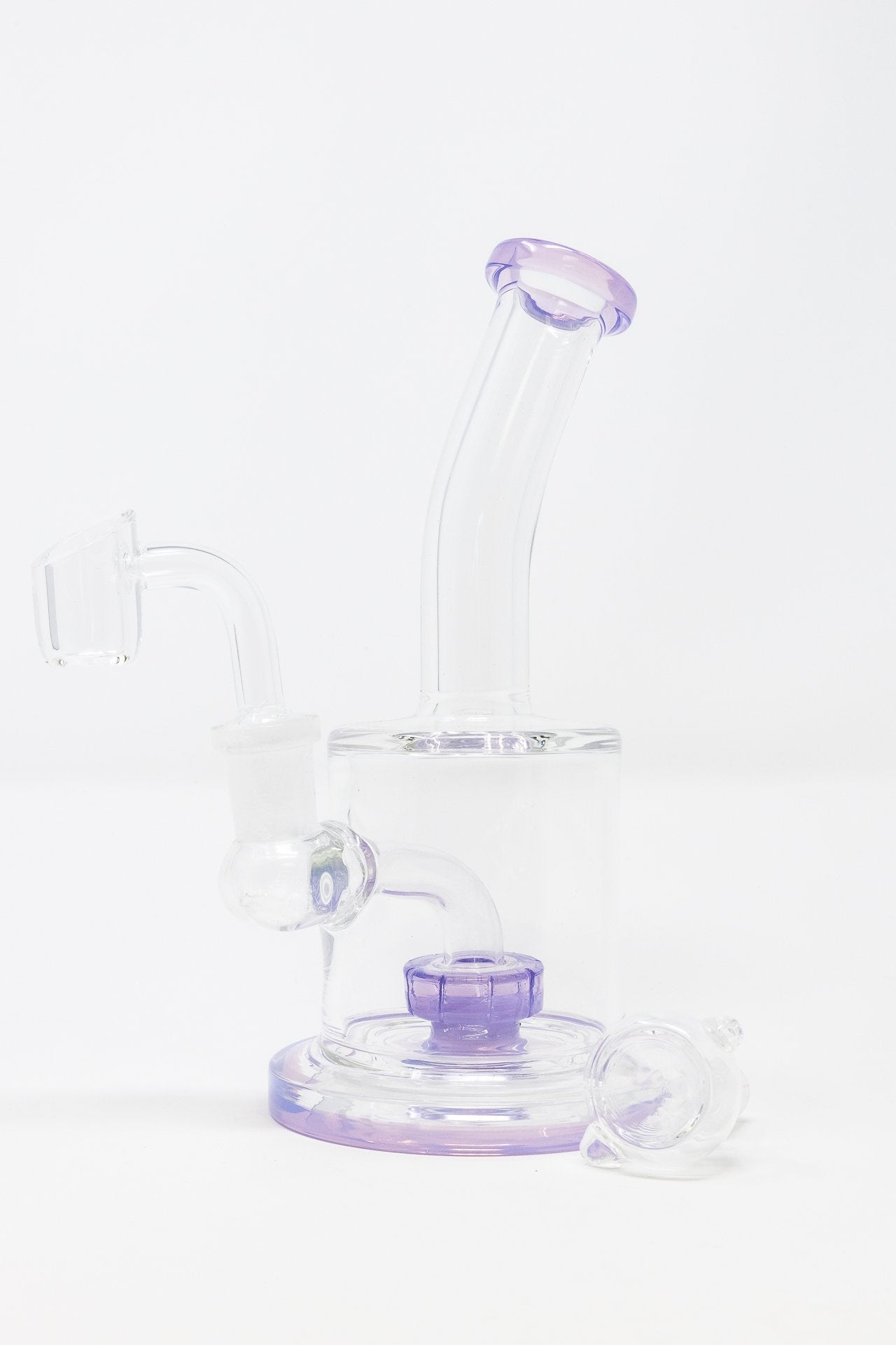 6.5" Flat Base Shower Bend Dab Rig StonedGenie.com