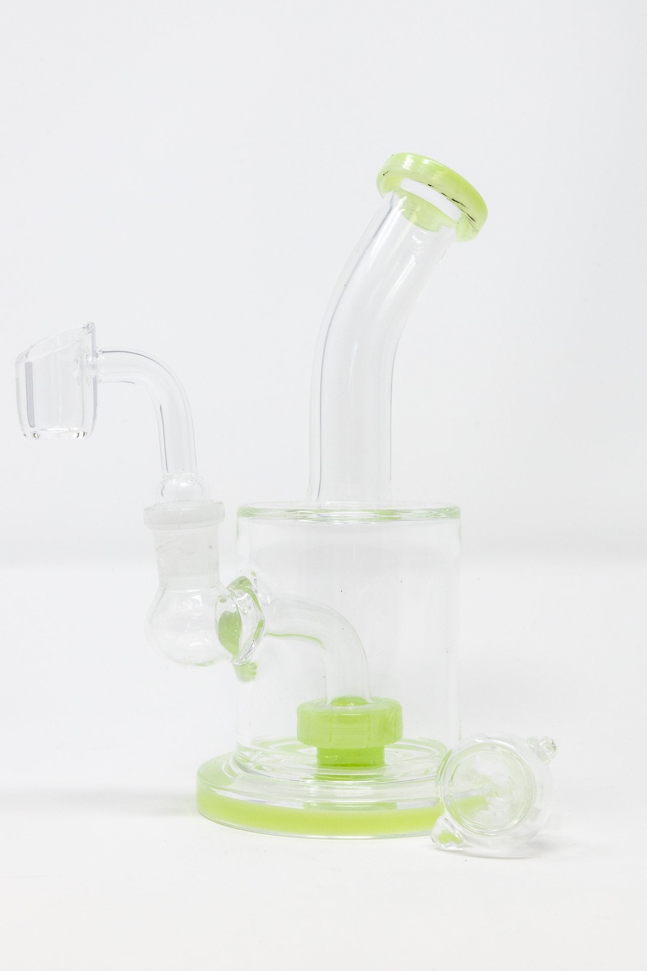 Lavender 6" Flat Base Shower Bend Dab Rig StonedGenie.com Dab rig