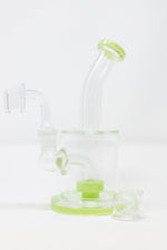 Lavender 6" Flat Base Shower Bend Dab Rig StonedGenie.com Dab rig