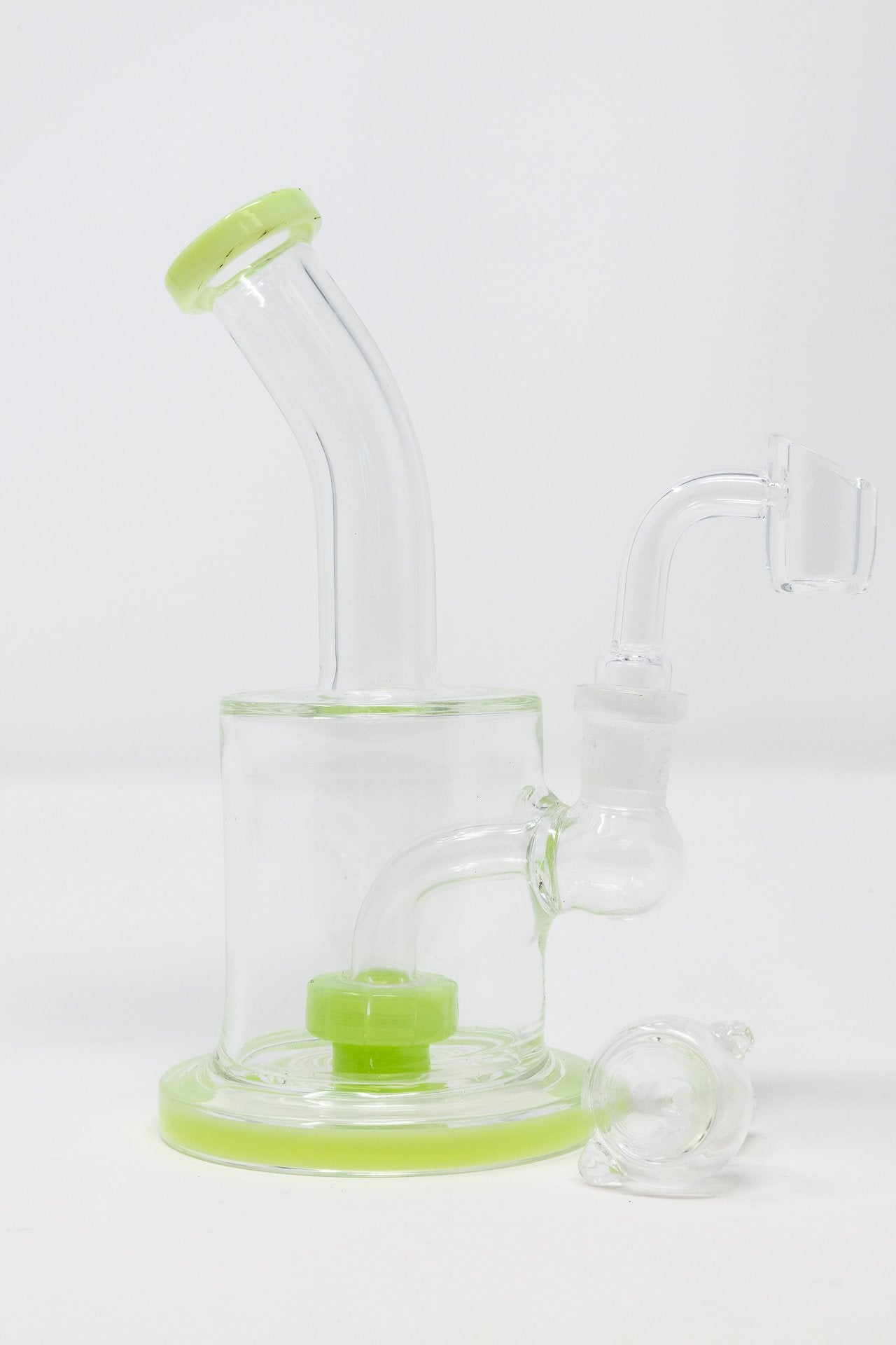 White Smoke 6" Flat Base Shower Bend Dab Rig