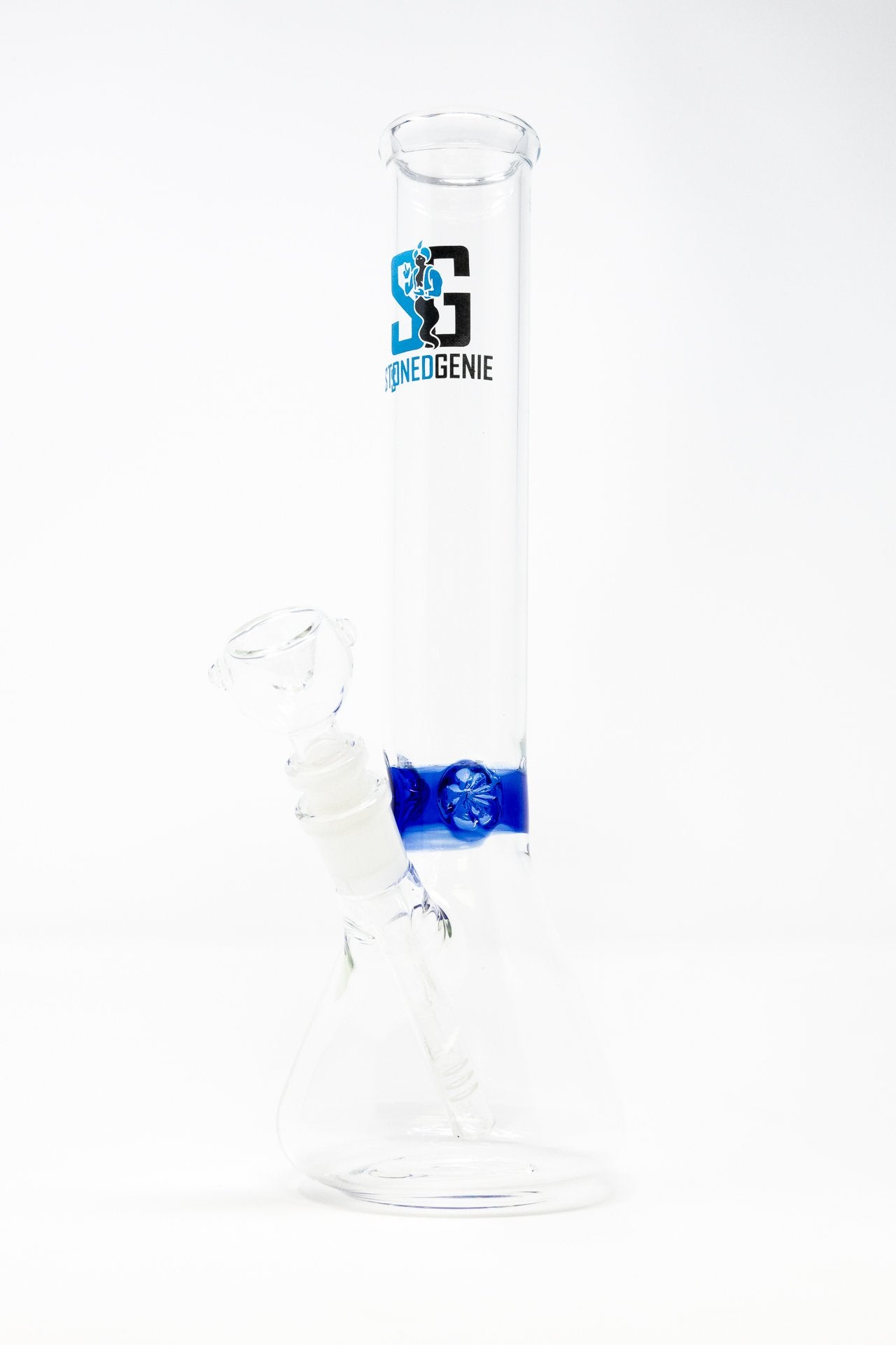 Royal Blue 11” Stoned Genie Blue Middle Accent Bong StonedGenie.com Bong