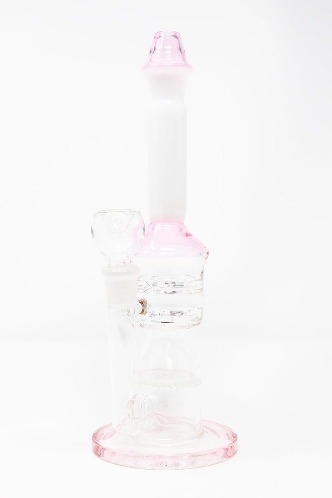 White Smoke 11" Premium White Neck Rocket Honeycomb Bong StonedGenie.com Bong