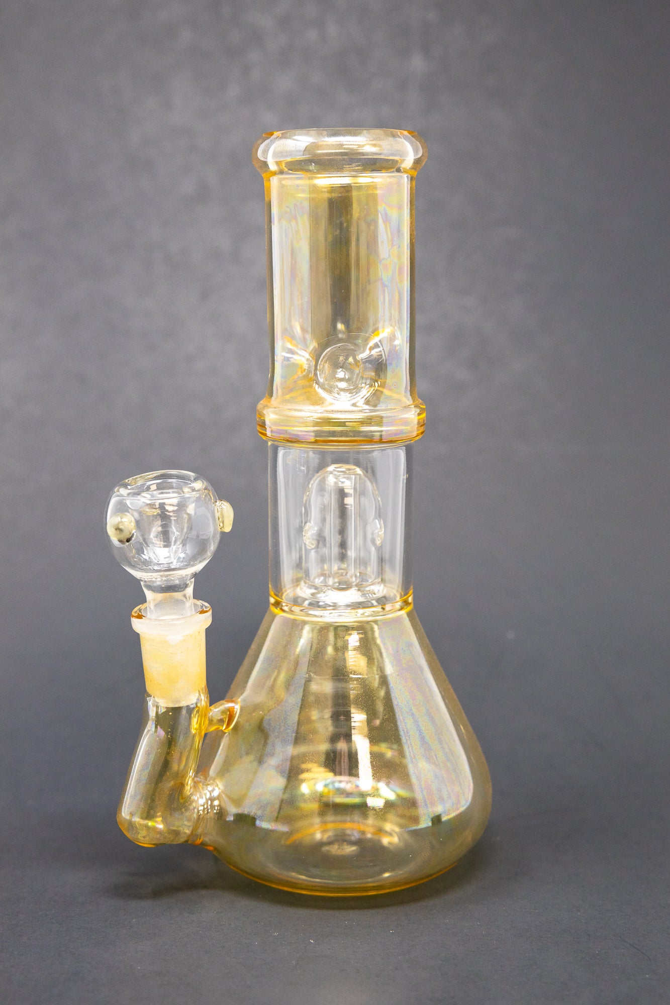 8" Yellow Fumed Side Joint Bong w/ Percolator