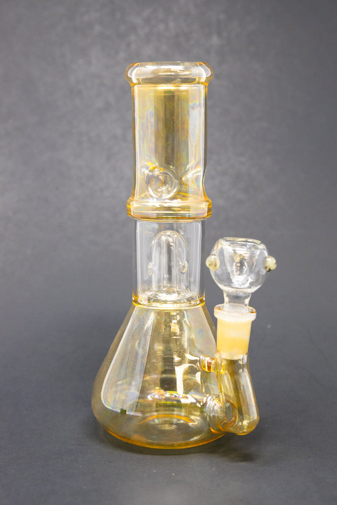 8" Yellow Fumed Side Joint Bong w/ Percolator