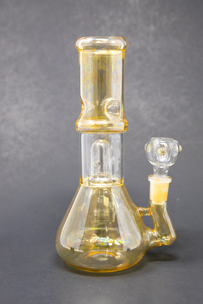 8" Yellow Fumed Side Joint Bong w/ Percolator