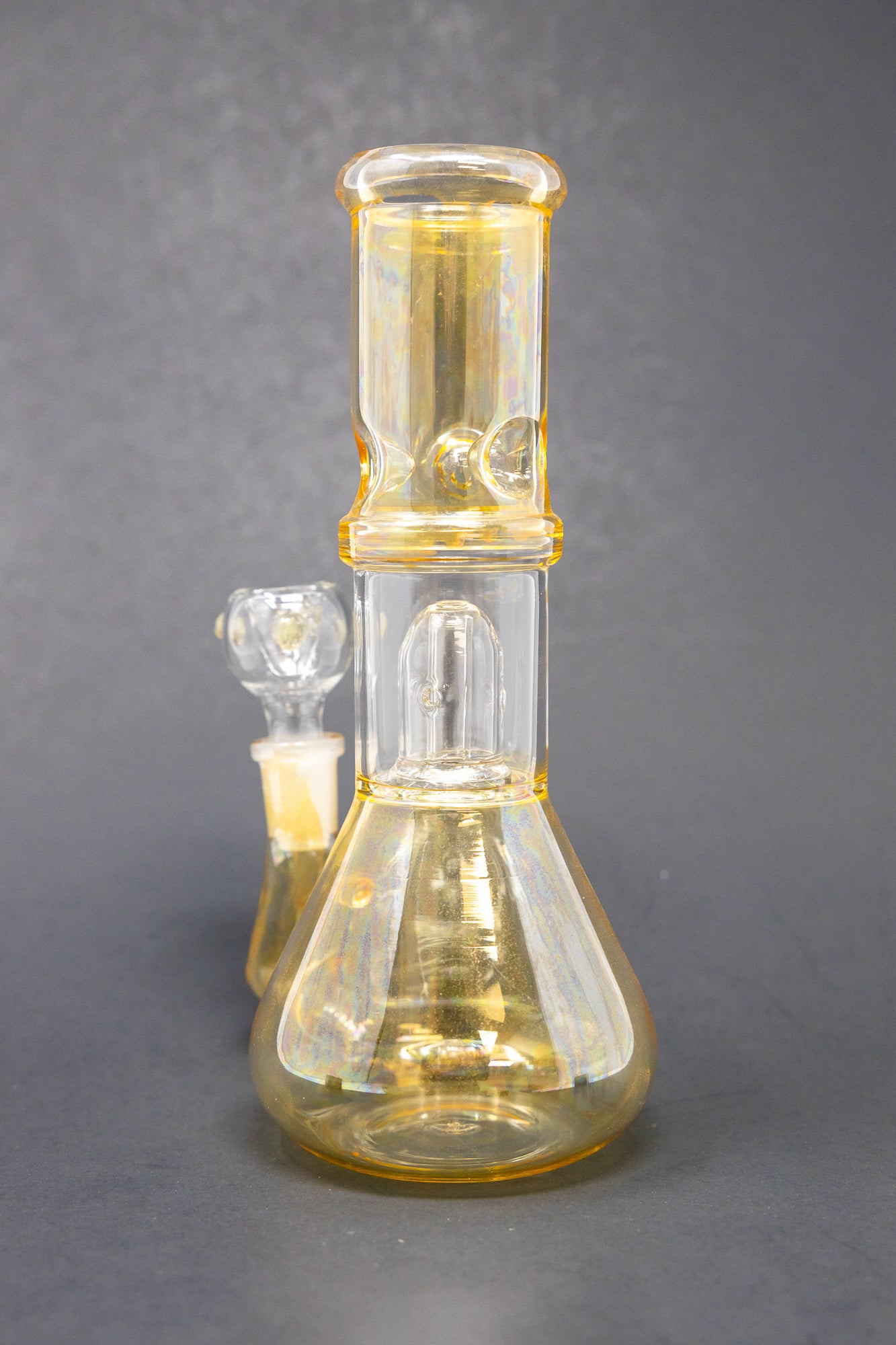 8" Yellow Fumed Side Joint Bong w/ Percolator