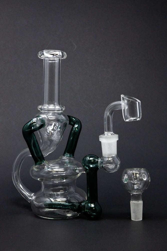 7" Colored Joint Recycler Dab Rig