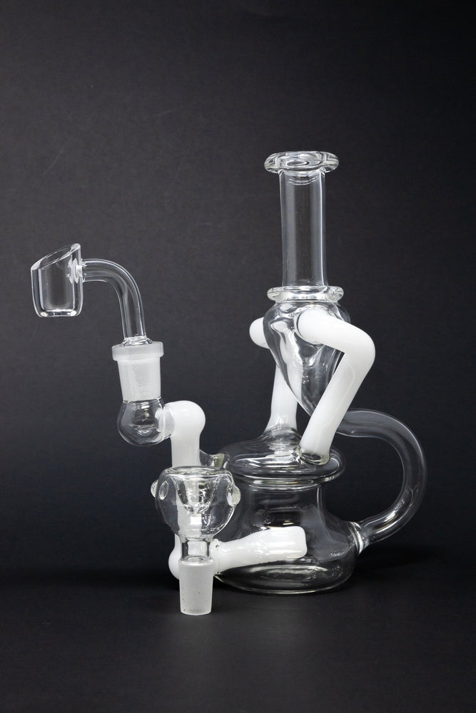 7" Colored Joint Recycler Dab Rig