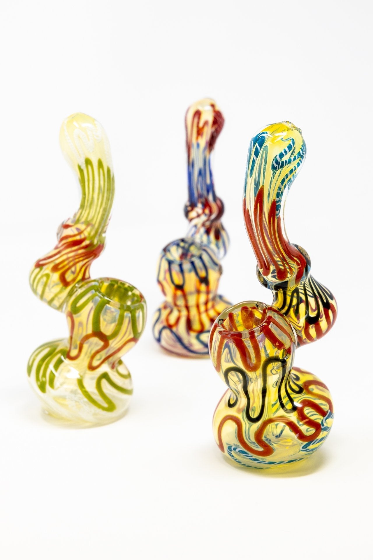 6" Premium Glass Fumed Swirl Bubbler w/ Carb Hole