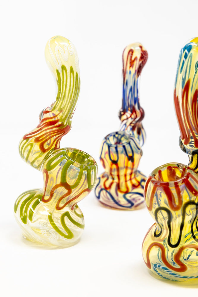 Sandy Brown 6" Premium Glass Fumed Swirl Bubbler w/ Carb Hole StonedGenie.com Bubblers