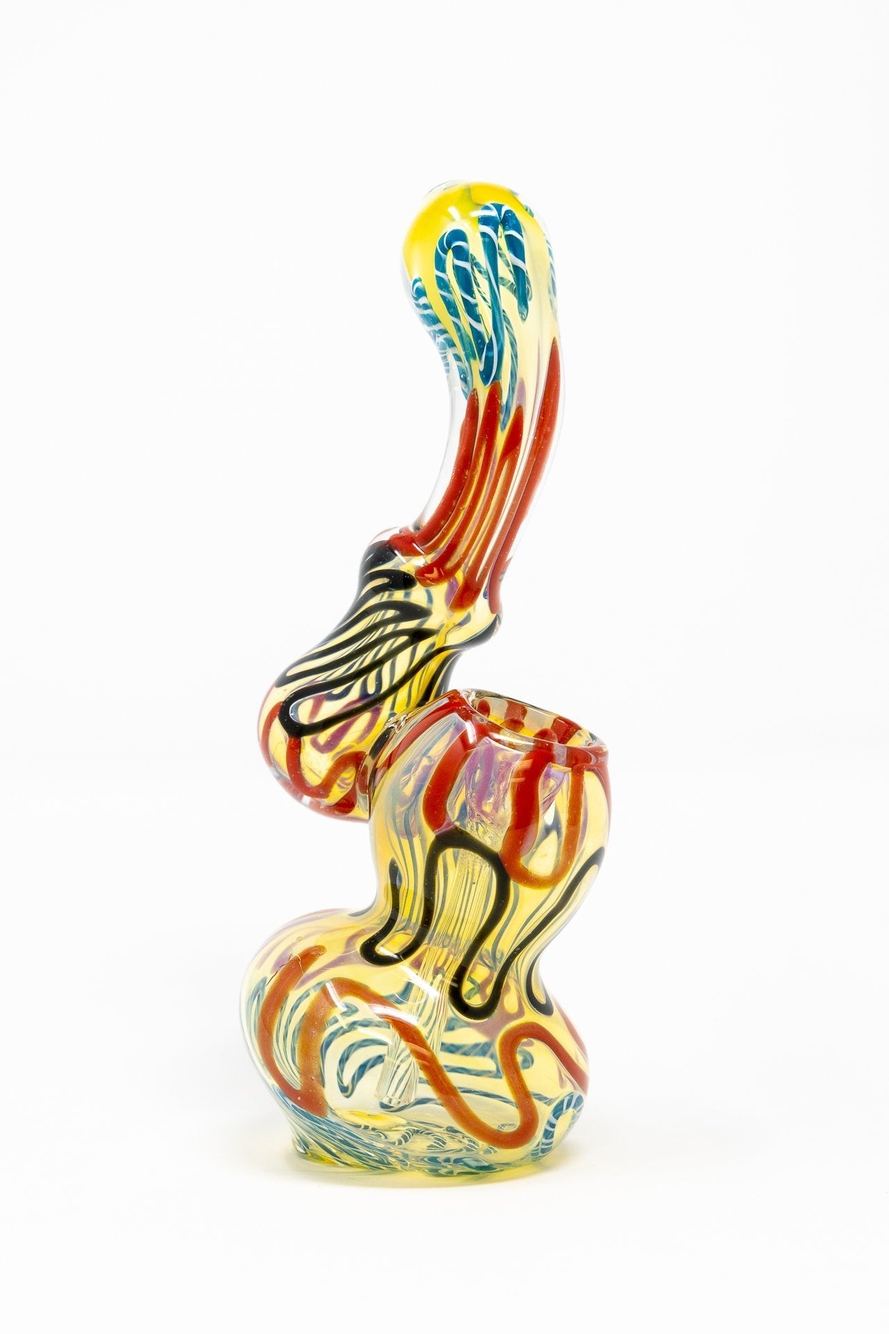 6" Premium Glass Fumed Swirl Bubbler w/ Carb Hole