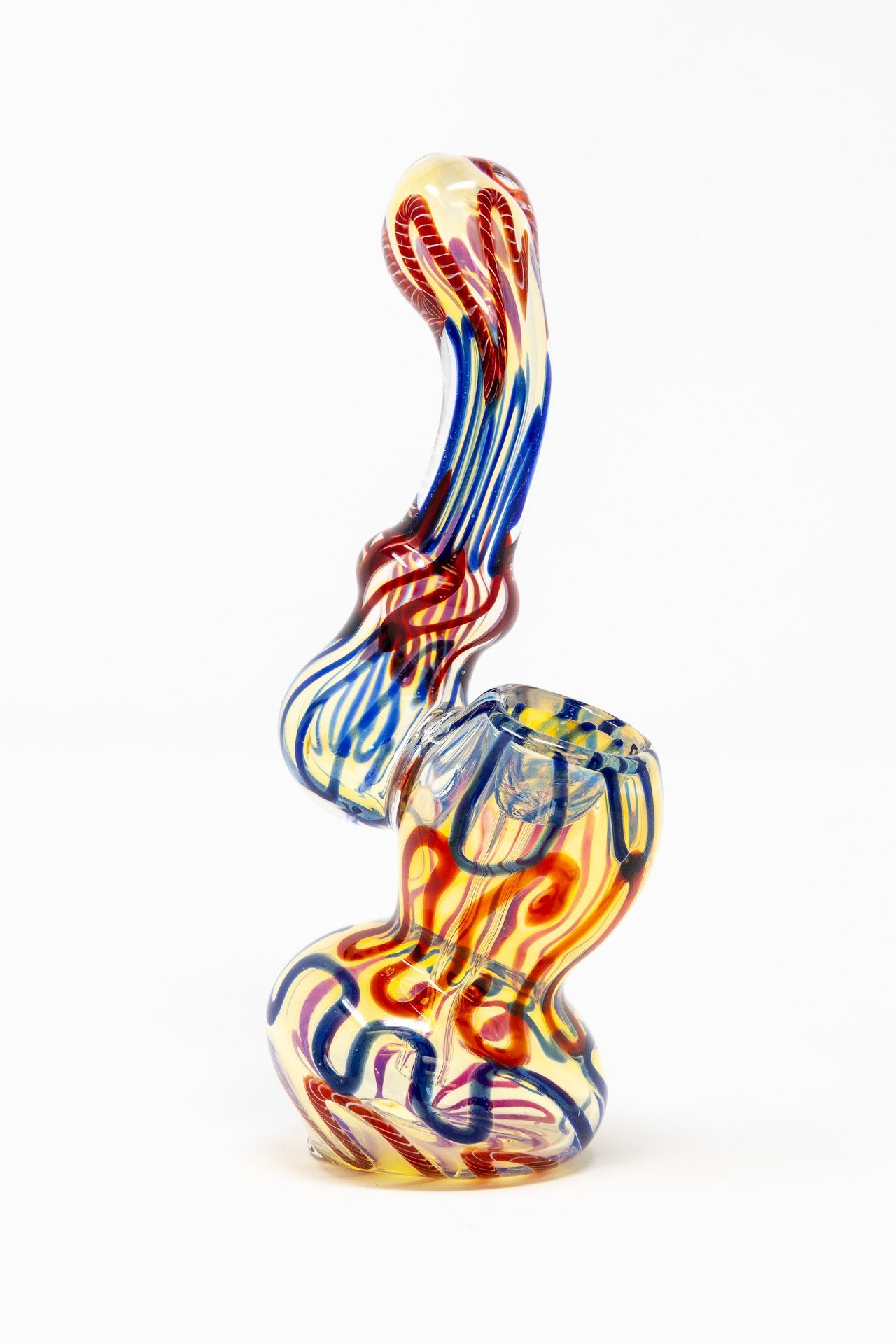 Tan 6" Premium Glass Fumed Swirl Bubbler w/ Carb Hole StonedGenie.com Bubblers