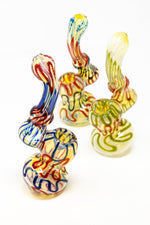 6" Premium Glass Fumed Swirl Bubbler w/ Carb Hole