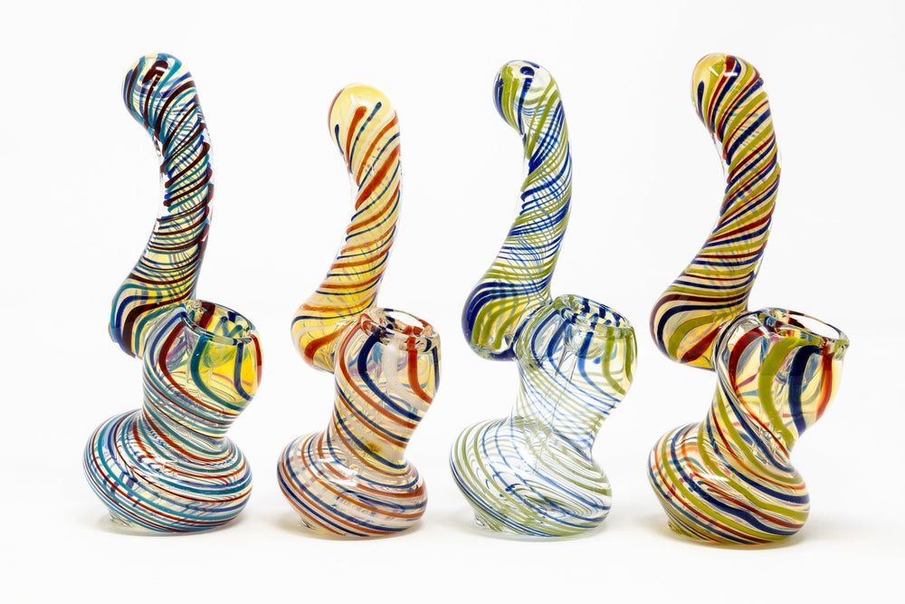 6" Premium Glass Swirl Designer Bubbler w/ Carb Hole