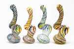 6" Premium Glass Swirl Designer Bubbler w/ Carb Hole