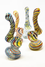 6" Premium Glass Swirl Designer Bubbler w/ Carb Hole