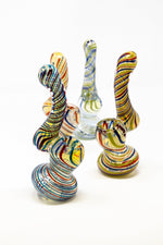 6" Premium Glass Swirl Designer Bubbler w/ Carb Hole