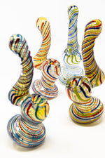 6" Premium Glass Swirl Designer Bubbler w/ Carb Hole