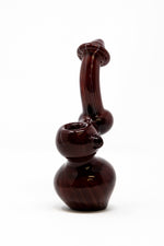 6" Premium Heavy Thick Glass Blood Red Bubbler w/ Carb Hole