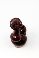 Black 6" Premium Heavy Thick Glass Blood Red Bubbler w/ Carb Hole