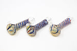 5" Fumed Swirl Thick Glass Designer Hand Smoking Pipe w/ Carb Hole