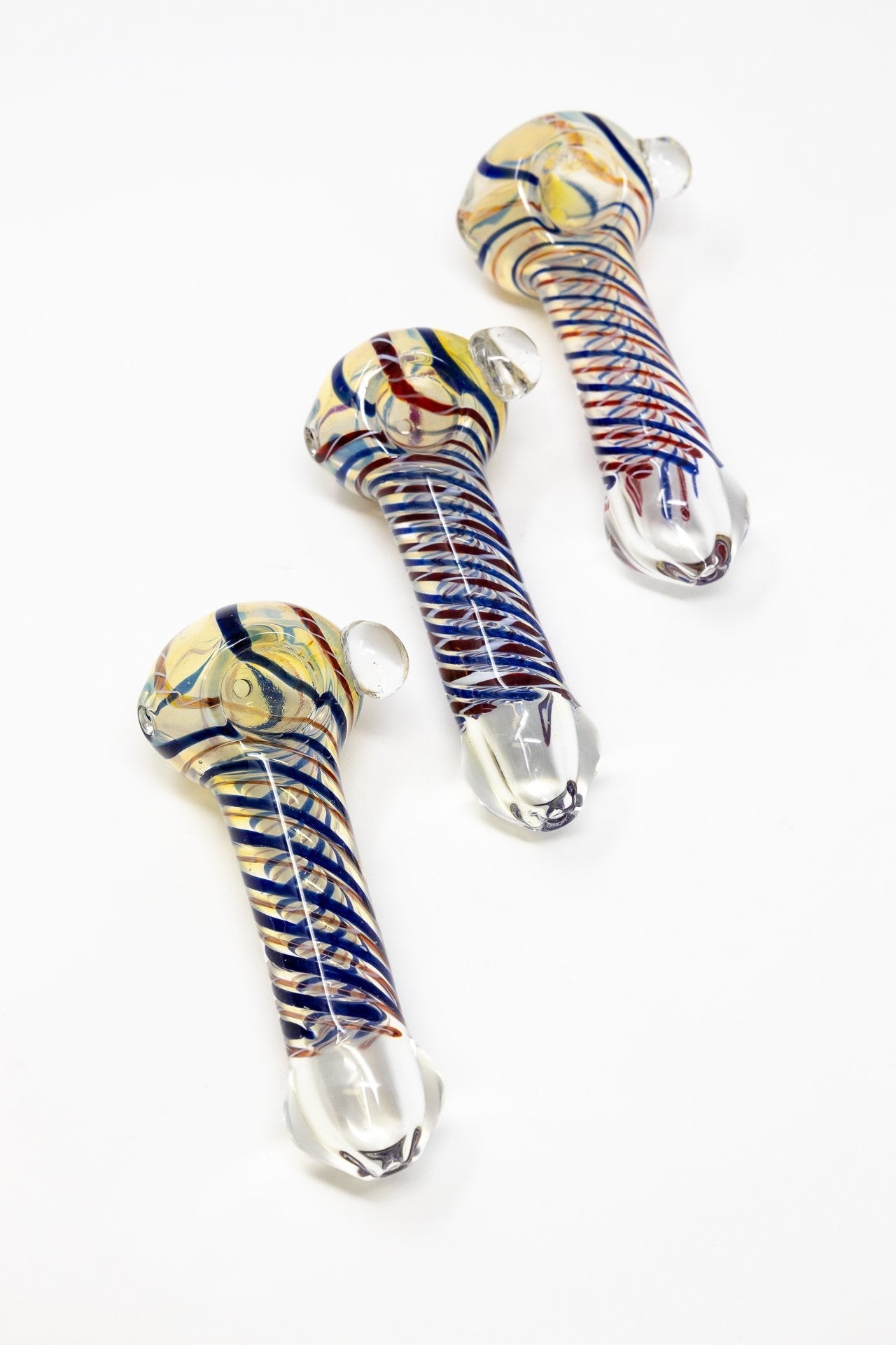 5" Fumed Swirl Thick Glass Designer Hand Smoking Pipe w/ Carb Hole StonedGenie.com