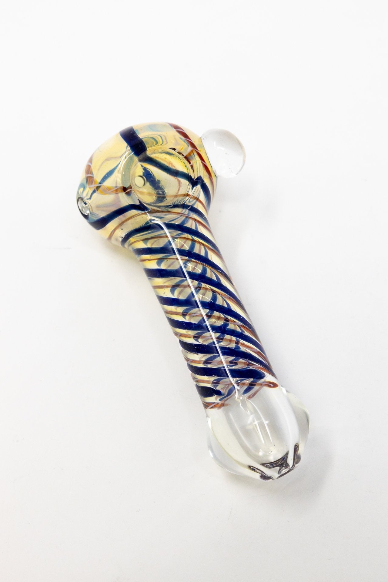 5" Fumed Swirl Thick Glass Designer Hand Smoking Pipe w/ Carb Hole StonedGenie.com