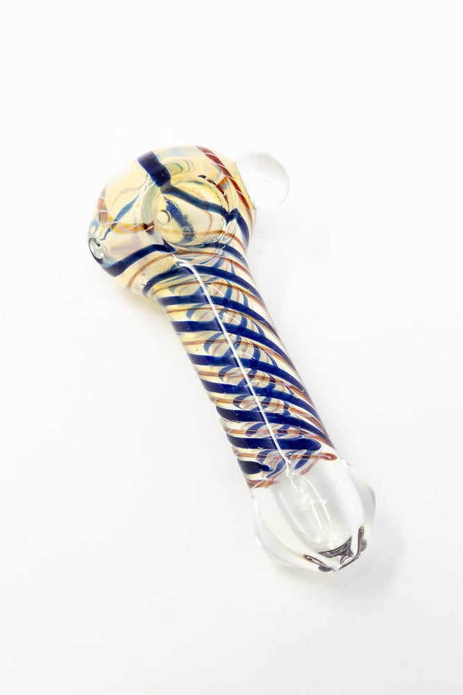 Gray 5" Fumed Swirl Thick Glass Designer Hand Smoking Pipe w/ Carb Hole StonedGenie.com Glass Pipes