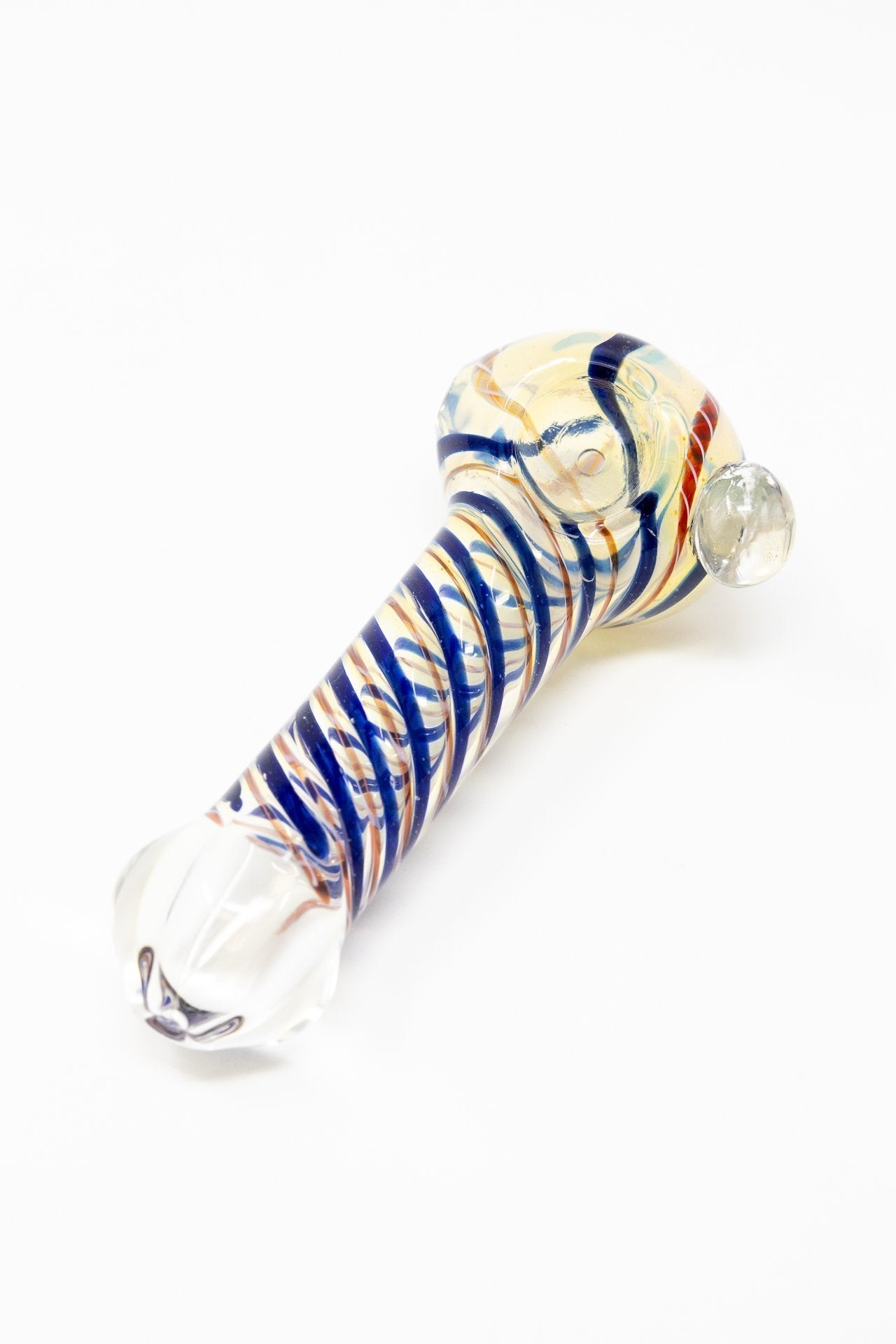 5" Fumed Swirl Thick Glass Designer Hand Smoking Pipe w/ Carb Hole StonedGenie.com