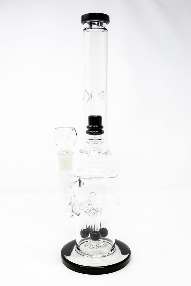 White Smoke 16" Thick Double Percolator Bong w/ Ice Catcher StonedGenie.com Bong