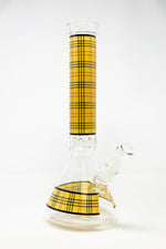 12" Beige Plaid Beaker Thick 7mm Bong