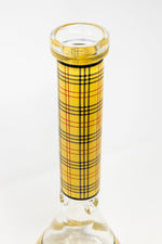 12" Beige Plaid Beaker Thick 7mm Bong