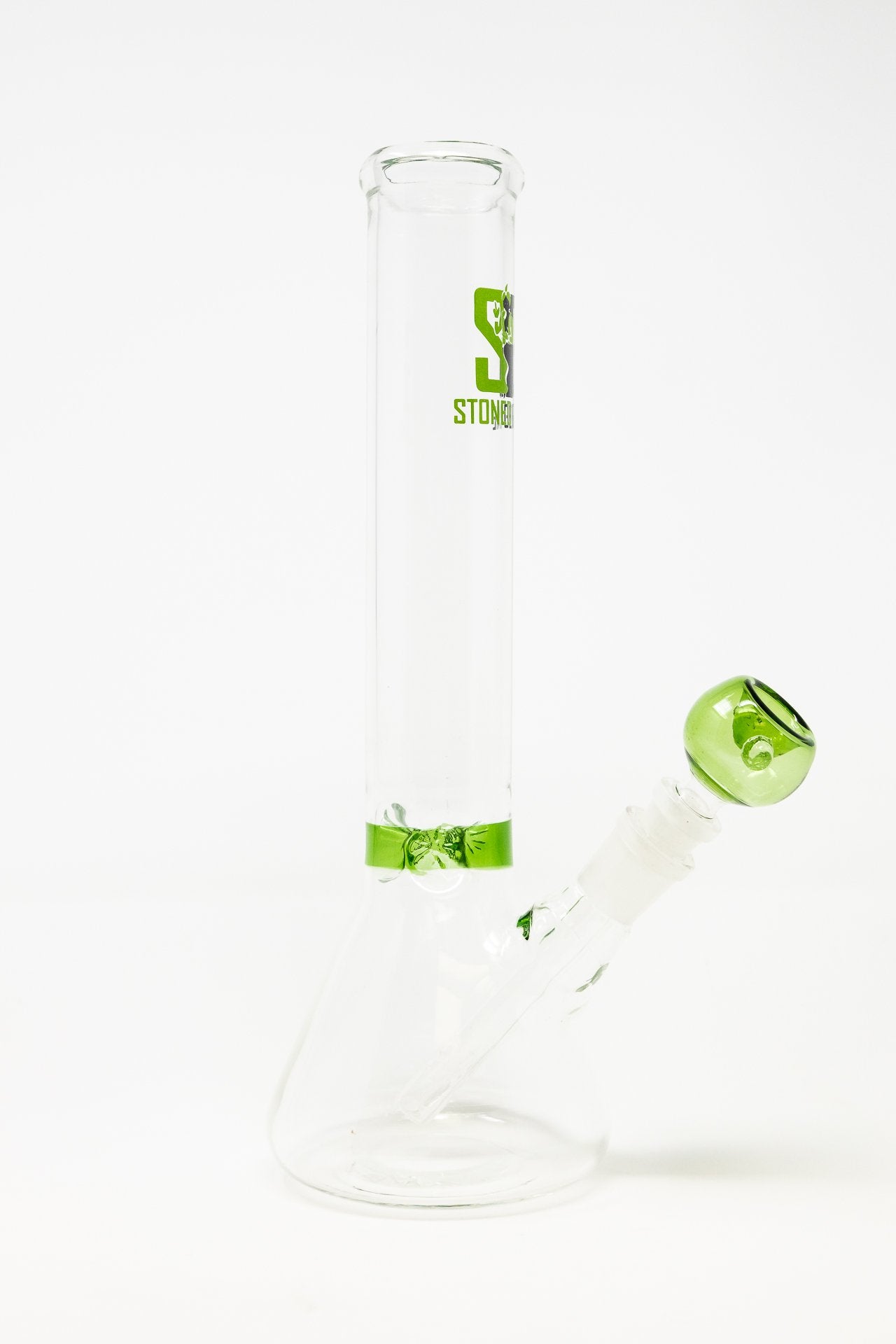Dark Khaki 11” Stoned Genie Green Middle Accent Bong StonedGenie.com Bong