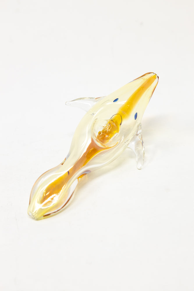 5" Fumed Amber Dolphin Pipe