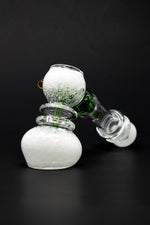 7" Premium White/Green Glass Hammer Bubbler w/ Percolator