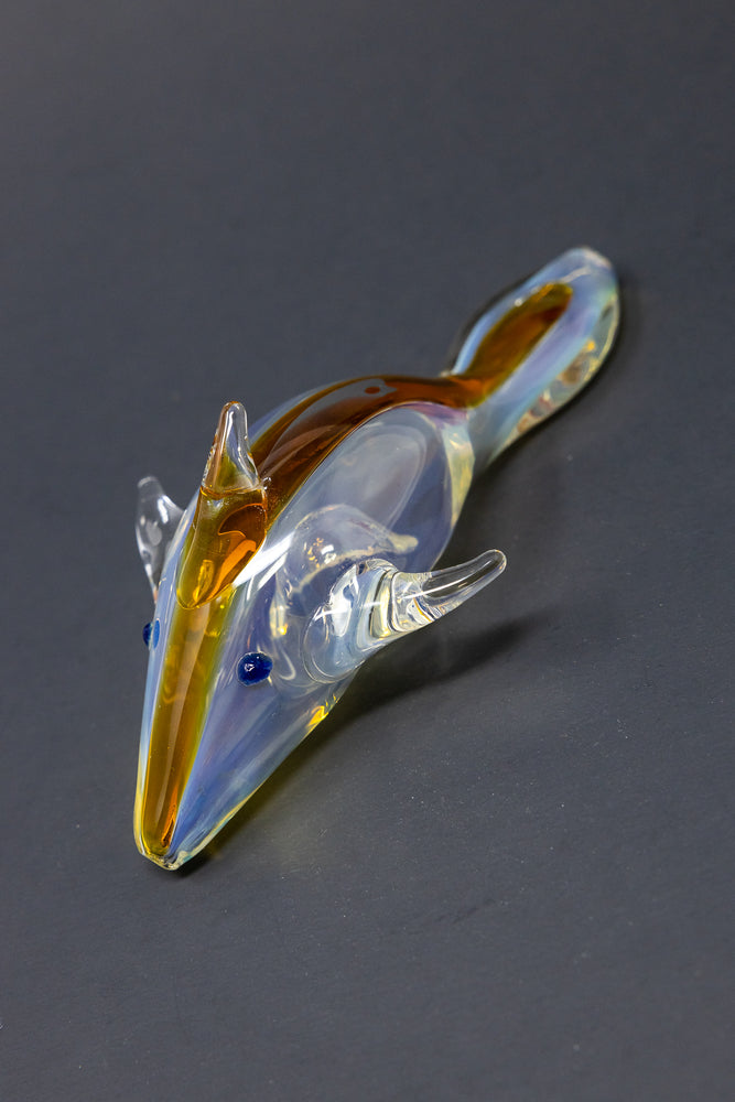 5" Fumed Amber Dolphin Pipe