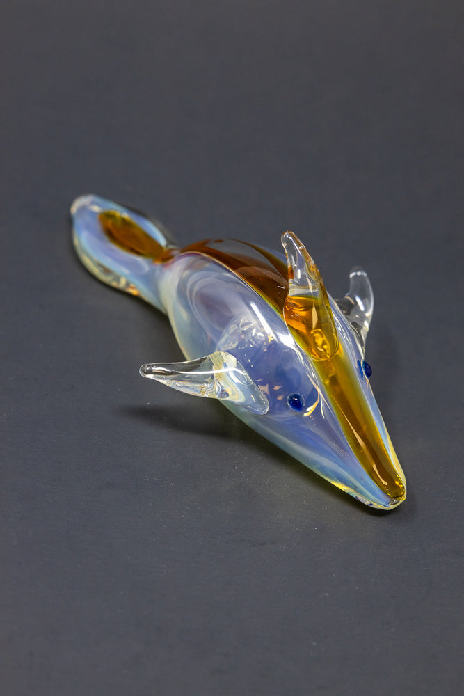 5" Fumed Amber Dolphin Pipe