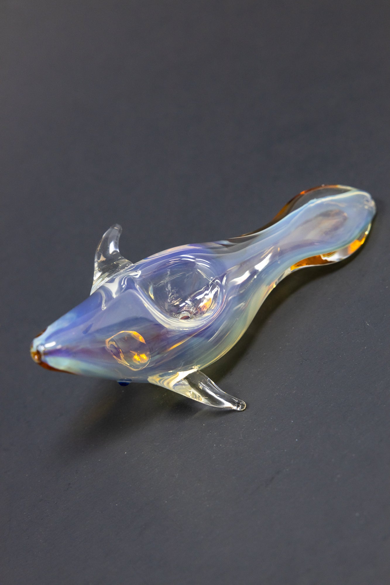 5" Fumed Amber Dolphin Pipe