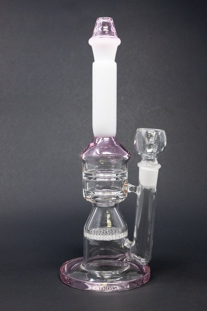 Dim Gray 11" Premium White Neck Rocket Honeycomb Bong StonedGenie.com Bong